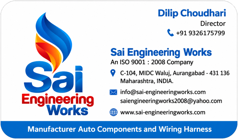 Sai Engineering Works visiting card with company contact details